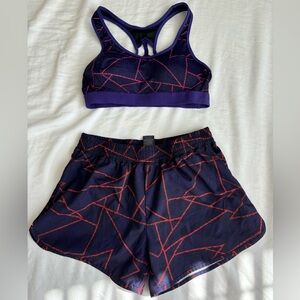 ✨5/$25✨Champion Two Piece Set Purple Red Geometric Athletic Sportsbra and Shorts